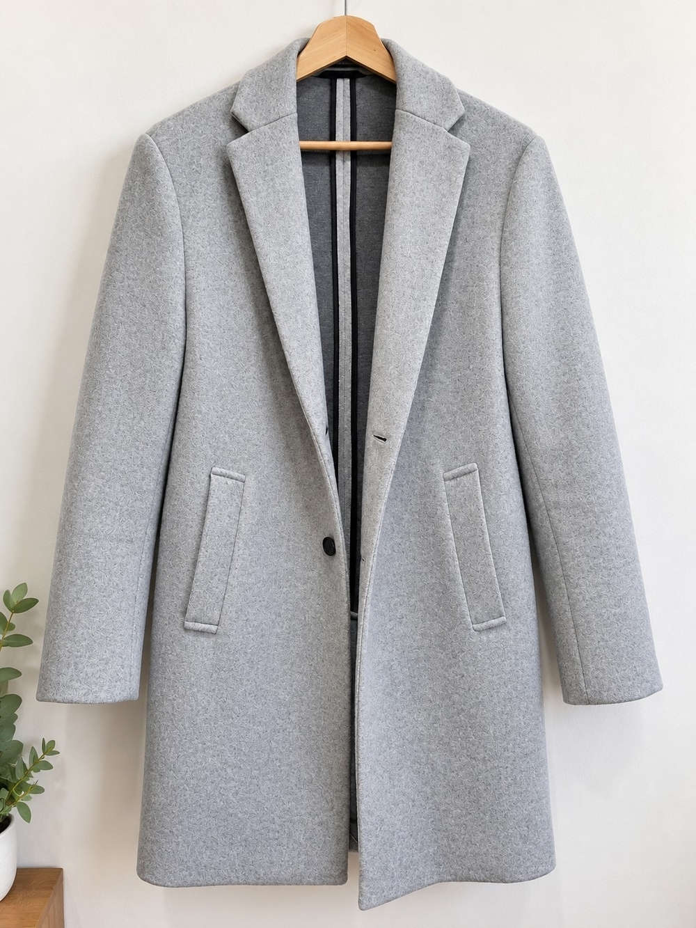ZARA Men's Wool-Blend Coat – Grey – Excellent Condition